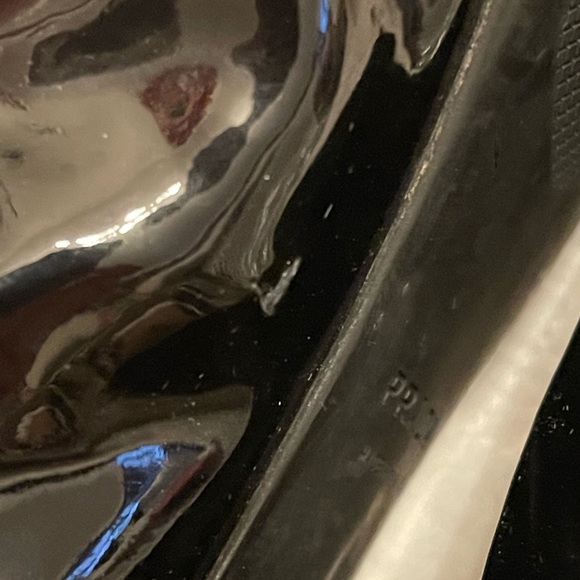 Prada Black Patent Leather Loafer with Chain - Picture 9 of 11